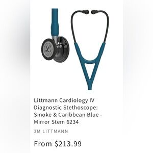 Brand new never used. Beautiful Cardiology IV in Caribbean blue.